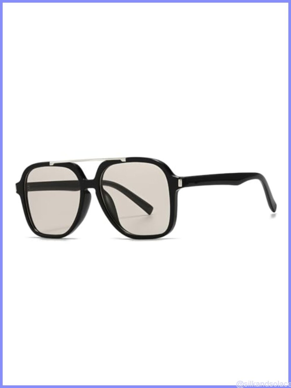Square Aviator Sunglasses Unisex UV400 Lightweight Plastic Chic